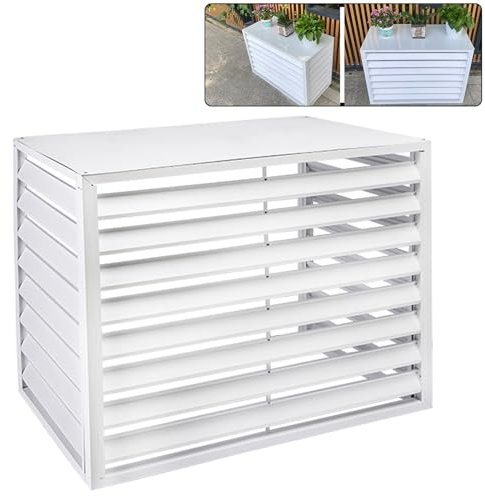 Housses de climatiseur pour unités extérieures, housse de protection pour condensateur extérieur, écran d'intimité AC en alliage d'aluminium, clôture de poubelle pour jardin, terrasse, pelouse,