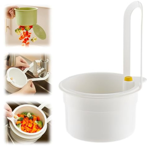 Faucet Hanging Strainer, Kitchen Sink Basket Waste Catcher Faucet Hanging Dumping Kitchen Draining Basket, Easy to Install, Multi-Purpose (White)