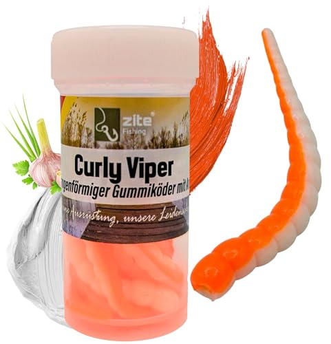 Zite Fishing Curly Viper Forellen Gummiköder 8 STK, 6,5cm | Schlangenartiger Forellenköder - UL Angelköder rotierend & Schlängelnd - Phthalatfrei & Handgefertigt
