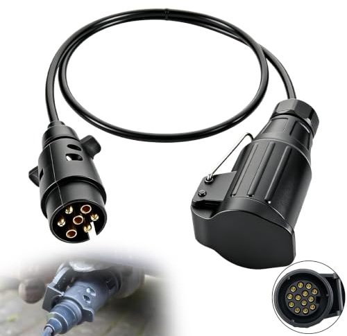 Keltorio 7 polig auf 13 polig Anhängerkabel, Adapter Anhänger 7 auf 13 polig Adapterkabel für Anhänger/RV/Wohnwagen/PKW