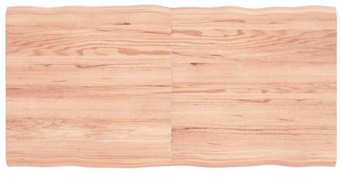Qnhdfrt Baumkante Tischplatte 120x60x(2-4) cm Massiv Eiche Lackiert Moderne Holztischplatte für Küche Esszimmer Büro Balkon und Garten
