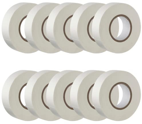 GTSE - Ruban Adhésif Isolant Electrique Blanc - 19 mm x 20 m - Autocollant - Protèger, Regrouper, Réparer Des Câbles - 10 Rouleaux