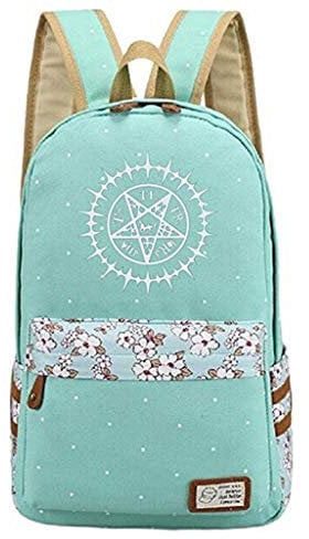 WANHONGYUE Black Butler Anime Blumen Canvas Backpack Rucksack Reisetasche Freizeit Schultasche des Schülers