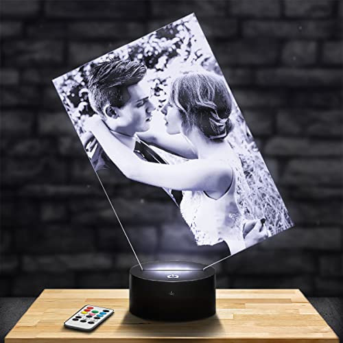 Lampephoto.fr - Personalisierte lampe mit foto und text durch Lasergravur. Geburtstagsgeschenk fotolampe Geschenkidee für weihnachten. Geschenk für Mann und Frau. 3D lampe mit Bild. Fotogeschenk