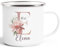 SpecialMe® Emaille-Tasse Name Initiale Blumen Eukalyptus Floral Monogramm personalisierte Geschenke weiß-metall Emailletasse