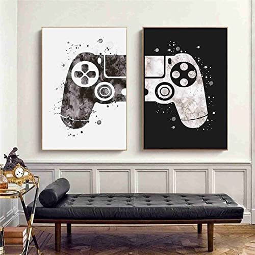 BDHcdfAJGf Gaming Room Wall Art Dipinti su Tela Gamepad Astratti Poster e Stampe Quadro Regalo Gamer per Ragazzi Bambini Room Decorazioni 50x70cmx2 Senza Cornice