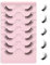 JIMIRE Half Lashes with Clear Band Cat-Eye Eyelashes Fluffy Wispy False Eyelashes Natural Look Handmade Soft DIY Cluster Lashes Pack 7 Pairs