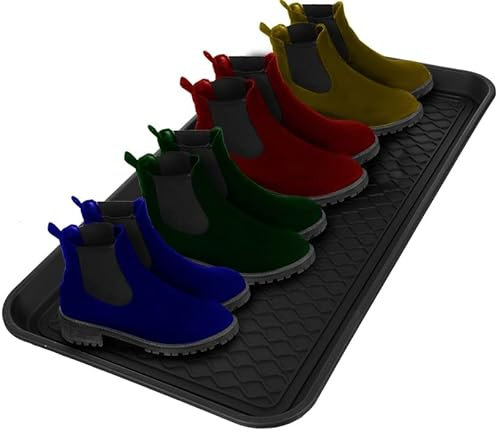 Ruhhy Portascarpe Poggiascarpe Vassoio per Scarpe Bagnate - Vaschetta in Plastica Nera XXL - Pioggia Neve