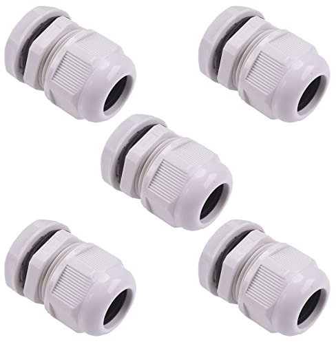 13-18mm Grey Cable Gland M25 IP68 DIY Electrical Wiring Conduit (Pack of 5)