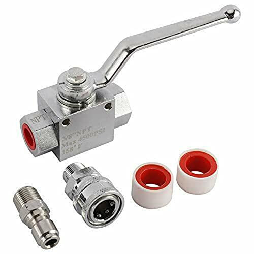 Hochdruckreiniger Kugelhahn Waschmaschine Hochdruck Kugelhahn Kit für Hochdruckreiniger Schlauch, 3/8 Zoll 4500 PSI