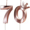 Yiran Rose Gold 70th Birthday Candles with Crown Decor, 3D Number 70 Candle, 70th Birthday Candle for Cake, Happy Birthday Candle, Cake Candles Cake Topper Decorations for Women Birthday Party Supply