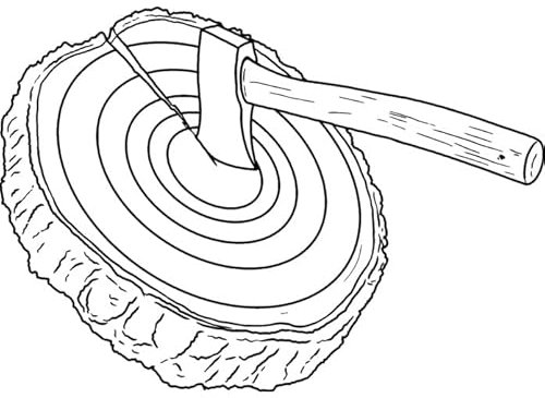 'Axe Throwing Target' Rubber Stamp - Unmounted Design for Crafting & Scrapbooking, A7 (RS00047627)