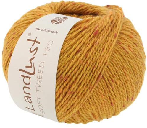 LANA GROSSA Landlust Soft Tweed 180 | Klassisch verzwirntes Tweedgarn aus Schurwolle mit mehrfarbigen Noppen | Handstrickgarn aus 100% Merinowolle | 50g Wolle zum Stricken & Häkeln | 180m Garn FB108