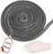 Ancable Ofendichtschnur 10mm x 2.5m, Ofen Dichtungsband Feuerfeste Glasfaserschnur für Kamin-Räucherofentür, BL-MFS-10MM