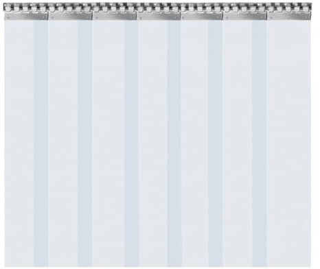 Begoniape Streifenvorhang Lamellen, 200x18cm Vormontiert Transparent Lamellenvorhang, 7x PVC Stallvorhang, Dicke: 2 mm, Streifenvorhänge, für Lagerhäuser, Fabriken, Supermärkte
