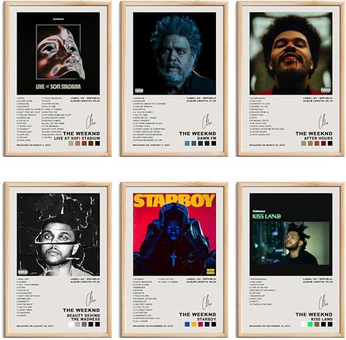The Weeknd Poster, Albumcover, Poster, Leinwand, Schlafzimmer-Dekor, Geschenk, Wandkunst, Druck, Bild, Gemälde für Wohnzimmer, Schlafzimmer, Dekoration (30,5 x 45,7 cm)