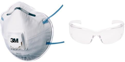3M Atemschutzmaske Serie 8000 8822 FFP2 NR D mit Cool-Flow Ausatemventil Virtua AP Schutzbrille - Augenschutz, UV Schutz