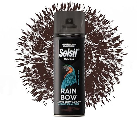 DETERMONDO SELSIL Bomboletta di Vernice Spray Acrilica Colore Ral 8017 Marrone Cioccolato 400ml Bombolette Spray Colorate Multiuso per Interni ed Esterni, Adatto a Qualiasi Superficie