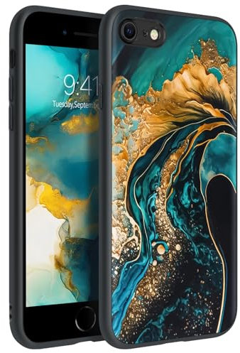 BENTOBEN for iPhone 7/8/SE 3/2 (2020/2022) Phone Case, Glow in the Dark Luxury Gilt Marble Pattern Soft Silicone Slim Flexible Bumper Shockproof Protective Women Men Case for iPhone 7/8/SE- Green