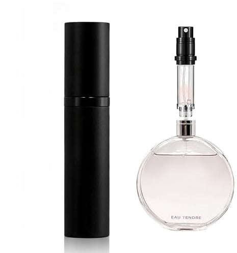 muilsae AA01BK Parfümzerstäuber nachfüllbar 10ml für unterwegs Schwarz | Parfüm Abfüller 10 ml mit Bodenfüllung ohne Trichter, extra leicht für Alltag und Reisen