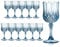 12 Pieces 7 oz Plastic Reusable Wine Glasses Vintage Crystal Unbreakable Plastic Gin Glasses Drink Glasses Water Goblets for Parties Weddings Outdoor Events BBQ Picnics