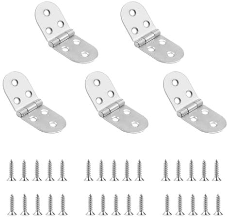5Pcs Folding Flip Top Hinges, Flip Hinges Round Edge, 180 Degree Folding Flip Hinges, Folding Flip Top Hinge Round Edge, for Cupboard Cabinet Closet Drawer