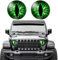 2 Stück Autoaufkleber, Beast Eyes Design, Scheinwerferdekoration Kunstdruck-Sticker – wasserdicht, UV-beständig, Autosticker für Glatte Oberflächen(21cm*21cm) (Grün)
