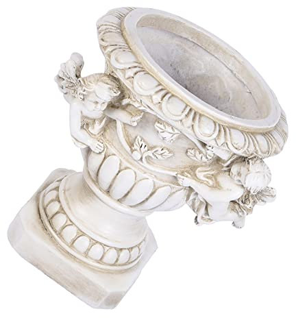 Happyyami 1stück Outdoor Blumen Topf Europäischer Stil Kreativer Resin Blumen Topf Garten Dekoration Wetterbeständig Multifunktionales Pflanzgefäß Beige Engel Design