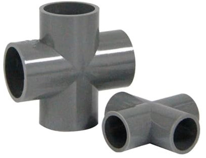 20mm 25mm 32mm 40mm 50mm ID gris PVC tubo cruzado de 4 vías conector de conexión de tubería conector de agua for riego de jardín(40mm)