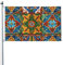 Drapeau mexicain en carreaux de céramique avec œillets pour printemps, été, automne, hiver, extérieur, intérieur, jardin, bannière double face pour décorations de cour
