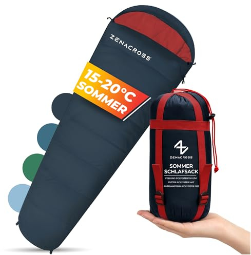 Zenacross Sacco a Pelo Estivo 900g Compatto Campeggio Nero