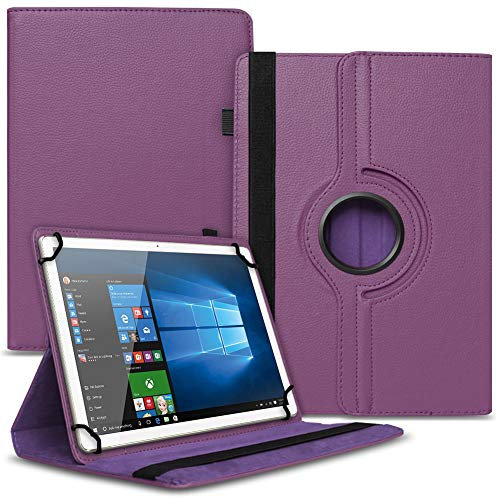 NAUCI Tablet Hülle kompatibel mit Telekom T Tablet 10,4 Zoll Tasche Schutzhülle Case Universal Cover aus Kunst-Leder Standfunktion 360° Drehbar, Farbe:Lila
