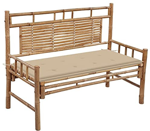 Tidyard Gartenbank Sitzbank Terrassenbank aus Bambus mit Einer Rückenlehne Versehen,Holzbank Sitzbank Parkbank Gartenm?Bel Bank Balkonbank 120 x 55 x 90 cm