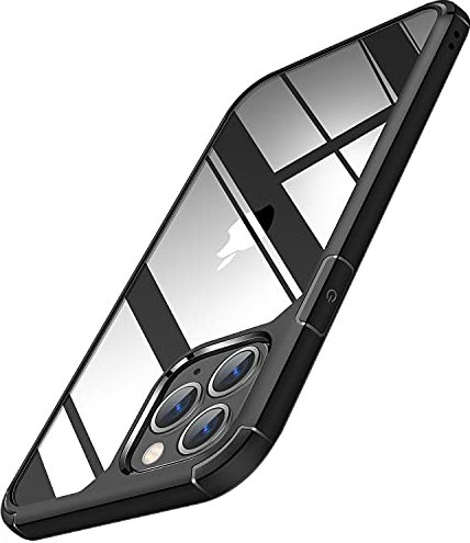 TENDLIN Compatible with iPhone 11 Pro Case Crystal Clear Hard Back Soft Bumper Protective Case (Black)