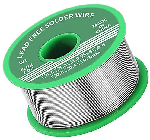 Stagno di saldatura 0,8 mm, senza piombo con nucleo di colofonia, stagno di saldatura con flusso 20 g, filo per saldatura per la riparazione e il fai da te di componenti elettronici per saldatura