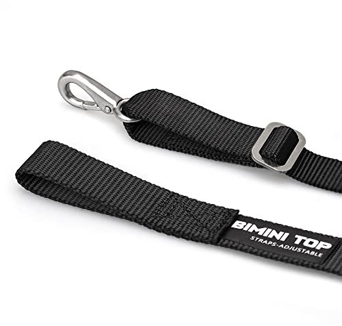 One Hooks Adjustable Bimini Boat Top Straps,38~70Marine Awning Webbing Straps,with 316 Stainless Stee Heavy Duty Snap Hooks,Boat Awning Hardware Accessories,Premium Boat Canopy Nylon Strap,Pack of 2