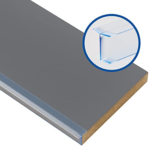 Prima Renovierungs-Systeme Sockelblende Küchen | Sockelleiste Küche mit Dichtungsprofil | Küchensockel 19 mm | Farbe und Größe wählbar (1500 x 100 mm, Anthrazit)