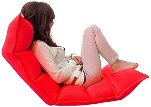 SilteD Leichte Campingstühle, Gartenliegen, Klappstuhl, Lazy Couch-Stuhl, Einzel-Tatami, faltbares Schlafsofa, Schlafzimmer, Balkon, Erkerfenster, Kleiner Liegestuhl (Farbe: Rot) Present