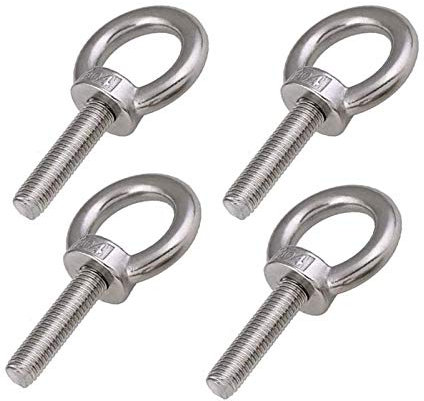 4 Pezzi 304 Acciaio Inox Bullone, M8 Bulloni Dell'anello Dell'acciaio Inossidabile, Maschio Filo Macchinario Spalla Sollevamento Anello Occhio Bullone per Esterni, Altalena, Casa, Ufficio