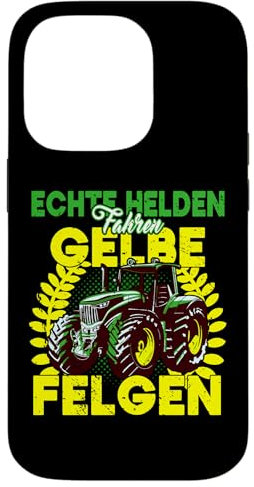 Hülle für iPhone 14 Pro Trecker echte Helden fahren Gelbe Felgen Traktor Bauer