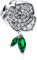 MGIUL Sparkling Rose in Bloom Charm Pendant für Armbänder Halsketten 925 Sterling Silber Anhänger Perlen Schmuck Geschenk für Frauen