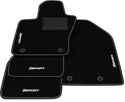 Fußmatten kompatibel mit Jeep Compass 2017-2024, Sport Stickerei, maßgeschneidertes Auto-Fußmatten-Set, Teppich Set