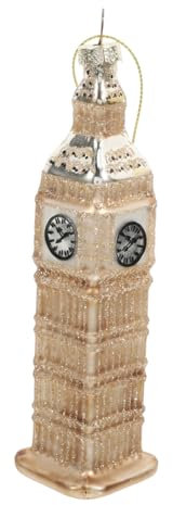 Generisch Big Ben-Ornamente Uhrturm zurückspulen Gebäude-Statue Big Ben-Statue Baumschmuck Big Ben Glasfigur Dekorative Glasfigur Londoner Big-Ben-Statue Londoner Big-Ben-Tower-Statue Golden