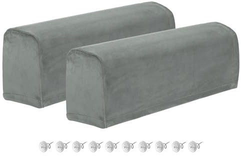 QUARKZMAN 2 Stück Armlehnenschoner Sofa, Armlehnenbezug für Armlehnen weiche Armlehnenkissen Zuhause Büro Elbow Discomfort - Grau
