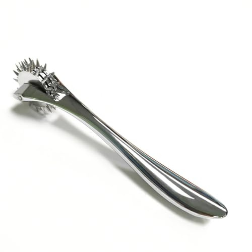 Edelstahl Nadel Dornen-Sexrolle – tragbares BDSM-Spielzeug für Paare – reizvolles Massage-Tool mit Dornenroller für Flirt beim Vorspiel (Silber)