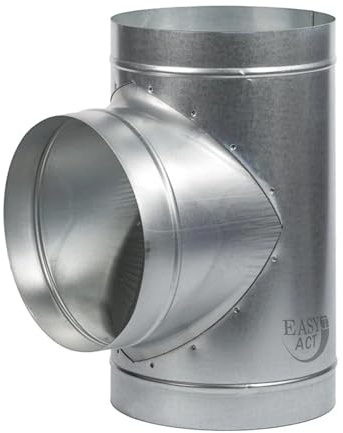 Easy Act T-Stück Ø 100/100/100 mm, Rohrverbinder aus verzinktem Stahl zur Verzweigung von Luftströmen in Lüftungssystemen