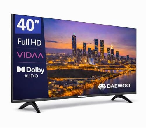 Daewoo 40VB56FV Smart TV 40 Pulgadas Full HD, HDR10, Dolby Audio, WiFi, HDMI, Diseño Sin Marcos (Frameless), Funciones de accesibilidad, Gama 2026