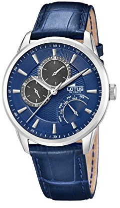 Lotus Watches 15974/8 Herren-Quarzuhr mit Mehreren Zifferblättern und Lederarmband