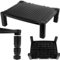 Computer Stand Desk Riser PC Monitor Stand Screen Riser Adjustable Height Raiser Accessories for Laptop Display Desktop Printer Small TV Projector iMac Ergonomic Cable Management Black