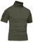 KEFITEVD T-Shirt Herren Taktisch 1/4 Reißverschluss Camouflage Shirt Ärmeltaschen mit Klett Army Uniform Flecktarn Outdoor Hemd Dunkeloliv L